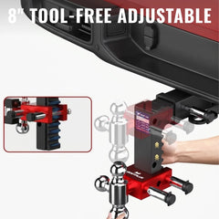 8" Adjustable Aluminium Trailer Tow Hitch with 2.5" Receiver 1-7/8", 2" & 2-5/16" Tri-Ball Mount, 18500 LBS GTW For Most Truck & SUV