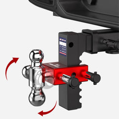 8" Adjustable Aluminium Trailer Tow Hitch with 2.5" Receiver 1-7/8", 2" & 2-5/16" Tri-Ball Mount, 18500 LBS GTW For Most Truck & SUV