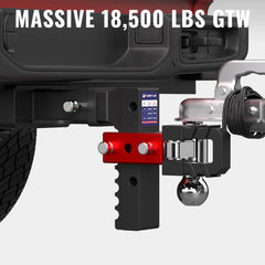 8" Adjustable Aluminium Trailer Tow Hitch with 2.5" Receiver 2" & 2-5/16" Dual Ball Mount, Tow Shackle, 18500 LBS GTW, Tow Shackle For Most Truck & SUV