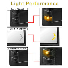Chrome Power Heated Tow Mirrors For 2008-2016 Ford F250/F350/F450/F550 w/ Signal Lights (Set of2)