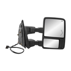 Pair Chrome Power Heated Tow Mirrors For 1999-2007 Ford F250 F350 F450 F550 Super Duty w/ Smoked Turn Signal Lights
