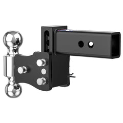 4" Adjustable Trailer Tow Hitch with 2.5" Receiver 2" & 2-5/16" Dual Ball Mount, 8000-20000 LBS GTW For Most Truck & SUV