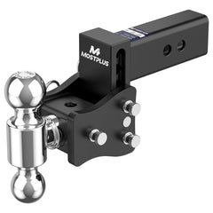 4" Adjustable Trailer Tow Hitch with 2.5" Receiver 2" & 2-5/16" Dual Ball Mount, 8000-20000 LBS GTW For Most Truck & SUV