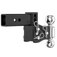 4" Adjustable Trailer Tow Hitch with 2.5" Receiver 2" & 2-5/16" Dual Ball Mount, 8000-20000 LBS GTW For Most Truck & SUV