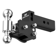 4" Adjustable Trailer Tow Hitch with 2.5" Receiver 2" & 2-5/16" Dual Ball Mount, 8000-20000 LBS GTW For Most Truck & SUV