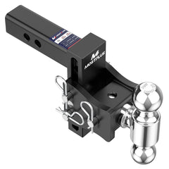 6" Adjustable Trailer Tow Hitch with 2" Receiver 2" & 2-5/16" Dual Ball Mount, 15000 LBS GTW For Most Truck & SUV