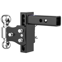 6" Adjustable Trailer Tow Hitch with 2" Receiver 2" & 2-5/16" Dual Ball Mount, 15000 LBS GTW For Most Truck & SUV