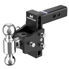 6" Adjustable Trailer Tow Hitch with 2" Receiver 2" & 2-5/16" Dual Ball Mount, 15000 LBS GTW For Most Truck & SUV