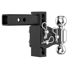 6" Adjustable Trailer Tow Hitch with 2" Receiver 2" & 2-5/16" Dual Ball Mount, 15000 LBS GTW For Most Truck & SUV