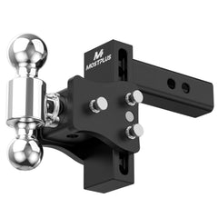 6" Adjustable Trailer Tow Hitch with 2" Receiver 2" & 2-5/16" Dual Ball Mount, 15000 LBS GTW For Most Truck & SUV