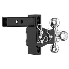 6" Adjustable Trailer Tow Hitch with 2" Receiver 1-7/8", 2" & 2-5/16" Tri-Ball Mount, 5000-15000 LBS GTW For Most Truck & SUV