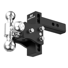 6" Adjustable Trailer Tow Hitch with 2" Receiver 1-7/8", 2" & 2-5/16" Tri-Ball Mount, 5000-15000 LBS GTW For Most Truck & SUV