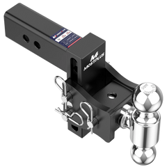 6" Adjustable Trailer Tow Hitch with 2.5" Receiver 2" & 2-5/16" Dual Ball Mount, 8000-15000 LBS GTW For Most Truck & SUV