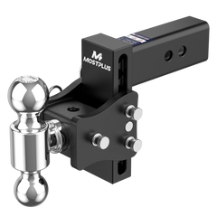 6" Adjustable Trailer Tow Hitch with 2.5" Receiver 2" & 2-5/16" Dual Ball Mount, 8000-15000 LBS GTW For Most Truck & SUV