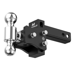 4" Adjustable Trailer Tow Hitch with 2" Receiver 2" & 2-5/16" Dual Ball Mount, 8000-20000 LBS GTW For Most Truck & SUV