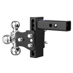 4" Adjustable Trailer Tow Hitch with 2.5" Receiver 1-7/8", 2" & 2-5/16" Tri-Ball Mount, 20000 LBS GTW For Most Truck & SUV