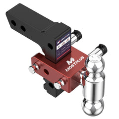 6" Adjustable Trailer Tow Hitch with 2" Receiver 2" & 2-5/16" Dual Ball Mount, 12500 LBS GTW For Most Truck & SUV