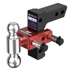 6" Adjustable Trailer Tow Hitch with 2" Receiver 2" & 2-5/16" Dual Ball Mount, 12500 LBS GTW For Most Truck & SUV