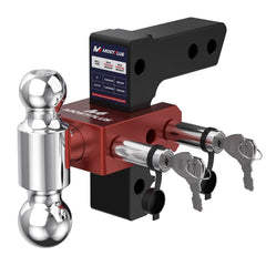 6" Adjustable Trailer Tow Hitch with 2" Receiver 2" & 2-5/16" Dual Ball Mount, 12500 LBS GTW For Most Truck & SUV