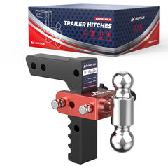 8" Adjustable Trailer Tow Hitch with 2" Receiver 2" & 2-5/16" Dual Ball Mount, 12500 LBS GTW For Most Truck & SUV