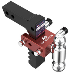 8" Adjustable Trailer Tow Hitch with 2" Receiver 2" & 2-5/16" Dual Ball Mount, 12500 LBS GTW For Most Truck & SUV