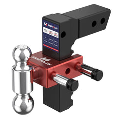 8" Adjustable Trailer Tow Hitch with 2.5" Receiver 2" & 2-5/16" Dual Ball Mount, 18500 LBS GTW For Most Truck & SUV