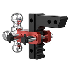 6" Adjustable Trailer Tow Hitch with 2" Receiver 1-7/8", 2" & 2-5/16" Tri-Ball Mount, 12500 LBS GTW For Most Truck & SUV