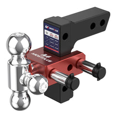 6" Adjustable Trailer Tow Hitch with 2" Receiver 1-7/8", 2" & 2-5/16" Tri-Ball Mount, 12500 LBS GTW For Most Truck & SUV
