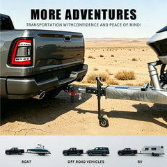 8" Adjustable Trailer Tow Hitch with 2" Receiver 1-7/8", 2" & 2-5/16" Tri-Ball Mount, 12500 LBS GTW For Most Truck & SUV