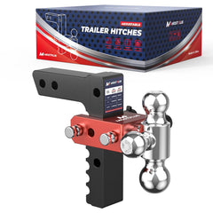 8" Adjustable Trailer Tow Hitch with 2" Receiver 1-7/8", 2" & 2-5/16" Tri-Ball Mount, 12500 LBS GTW For Most Truck & SUV