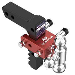 8" Adjustable Trailer Tow Hitch with 2" Receiver 1-7/8", 2" & 2-5/16" Tri-Ball Mount, 12500 LBS GTW For Most Truck & SUV