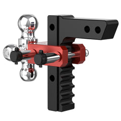 8" Adjustable Trailer Tow Hitch with 2" Receiver 1-7/8", 2" & 2-5/16" Tri-Ball Mount, 12500 LBS GTW For Most Truck & SUV