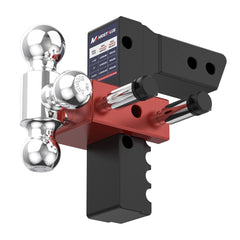 8" Adjustable Trailer Tow Hitch with 2.5" Receiver 2" & 2-5/16" Tri-Ball Mount, 18500 LBS GTW For Most Truck & SUV