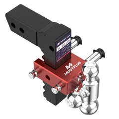 8" Adjustable Trailer Tow Hitch with 2.5" Receiver 2" & 2-5/16" Tri-Ball Mount, 18500 LBS GTW For Most Truck & SUV