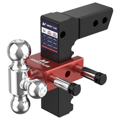 8" Adjustable Trailer Tow Hitch with 2.5" Receiver 2" & 2-5/16" Tri-Ball Mount, 18500 LBS GTW For Most Truck & SUV