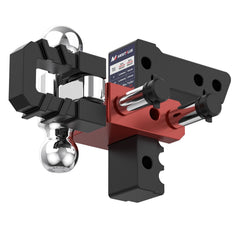 6" Adjustable Trailer Tow Hitch with 2" Receiver 2" & 2-5/16" Dual Ball Mount, Tow Shackle, 12500 LBS GTW For Most Truck & SUV