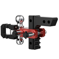 6" Adjustable Trailer Tow Hitch with 2" Receiver 2" & 2-5/16" Dual Ball Mount, Tow Shackle, 12500 LBS GTW For Most Truck & SUV