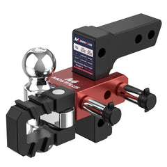6" Adjustable Trailer Tow Hitch with 2" Receiver 2" & 2-5/16" Dual Ball Mount, Tow Shackle, 12500 LBS GTW For Most Truck & SUV