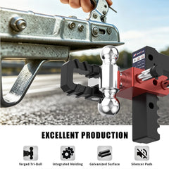 8" Adjustable Trailer Tow Hitch with 2" Receiver 2" & 2-5/16" Dual Ball Mount, 8000-12500 LBS GTW For Most Truck & SUV
