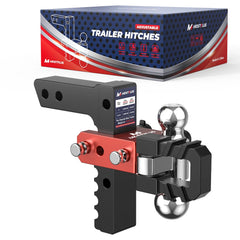 8" Adjustable Trailer Tow Hitch with 2" Receiver 2" & 2-5/16" Dual Ball Mount, 8000-12500 LBS GTW For Most Truck & SUV