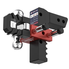 8" Adjustable Trailer Tow Hitch with 2.5" Receiver 2" & 2-5/16" Dual Ball Mount, 18500 LBS GTW For Most Truck & SUV