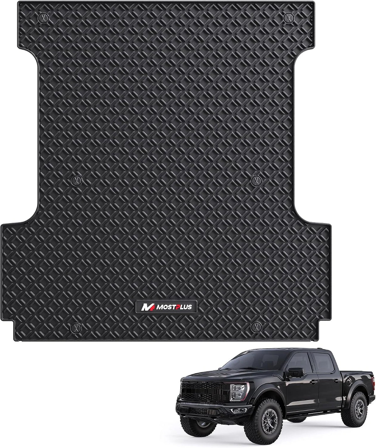 5.5FT Truck Bed Mat For 2023-2026 Ford F-150 & Lightning, All-Weather Heavy Duty Rubber Truck Bed Liner