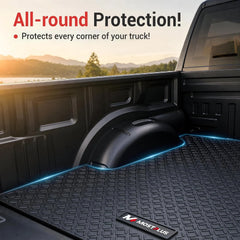 5.5FT Truck Bed Mat For 2023-2026 Ford F-150 & Lightning, All-Weather Heavy Duty Rubber Truck Bed Liner