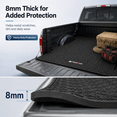 6.4FT All-Weather Odorless Truck Bed Mat For 2019-2026 Ram 1500 Big Horn, Heavy Duty Synthetic Latex Unique Pattern Design Rubber Truck Bed Liner (For Quad Cab)