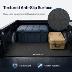 6.4FT All-Weather Odorless Truck Bed Mat For 2019-2026 Ram 1500 Big Horn, Heavy Duty Synthetic Latex Unique Pattern Design Rubber Truck Bed Liner (For Quad Cab)