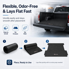 6.4FT All-Weather Odorless Truck Bed Mat For 2019-2026 Ram 1500 Big Horn, Heavy Duty Synthetic Latex Unique Pattern Design Rubber Truck Bed Liner (For Quad Cab)