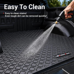 4.5FT All-Weather Odorless Truck Bed Mat For 2022-2026 Ford Maverick Hybrid Spray & Naked,  Heavy Duty Synthetic Latex Unique Pattern Design Rubber Truck Bed Liner (For SuperCrew Cab)