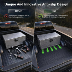 4.5FT All-Weather Odorless Truck Bed Mat For 2022-2026 Ford Maverick Hybrid Spray & Naked,  Heavy Duty Synthetic Latex Unique Pattern Design Rubber Truck Bed Liner (For SuperCrew Cab)