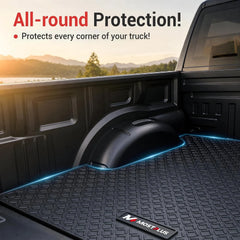 4.5FT All-Weather Odorless Truck Bed Mat For 2022-2026 Ford Maverick Hybrid Spray & Naked,  Heavy Duty Synthetic Latex Unique Pattern Design Rubber Truck Bed Liner (For SuperCrew Cab)