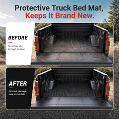 4.5FT All-Weather Odorless Truck Bed Mat For 2022-2026 Ford Maverick Hybrid Spray & Naked,  Heavy Duty Synthetic Latex Unique Pattern Design Rubber Truck Bed Liner (For SuperCrew Cab)